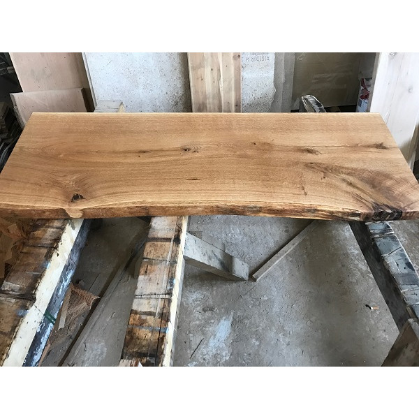 Küchenarbeitsplatte, Waschtischplatte, Tischplatte, Vollholz, einseitige Baumkante 200x65-70x4,5cm geölt